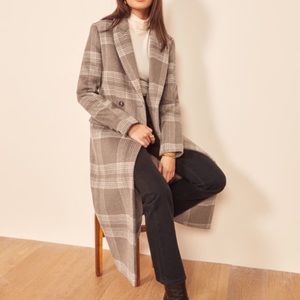 Double Breasted York Coat in Checkered Plaid
